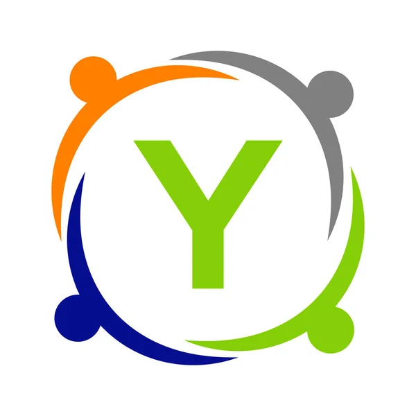 Unity Team Work Logo Design Šablonou Letter Šablona Charitativního Loga — Stockový vektor