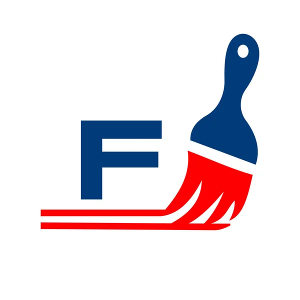 Logo Farby Literze Element Pędzla Farba Domowa Usługi Malarskie Szablon — Wektor stockowy