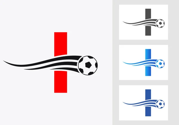 Futebol Futebol Futebol Logo Letter Sign Conceito Emblema Clube Futebol — Vetor de Stock