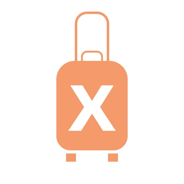 文字X記号上の旅行ロゴ 旅行バッグ休日飛行機でバッグツアーと観光会社のロゴベクトル — ストックベクタ