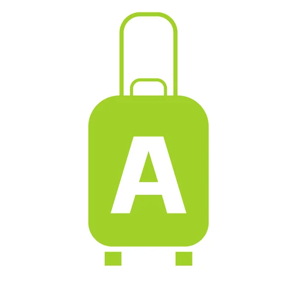 手紙の旅行ロゴ看板 旅行バッグ休日飛行機でバッグツアーと観光会社のロゴベクトル — ストックベクタ
