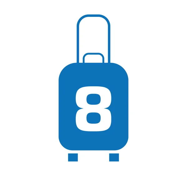 手紙の旅行ロゴ8記号 旅行バッグ休日飛行機でバッグツアーと観光会社のロゴベクトル — ストックベクタ