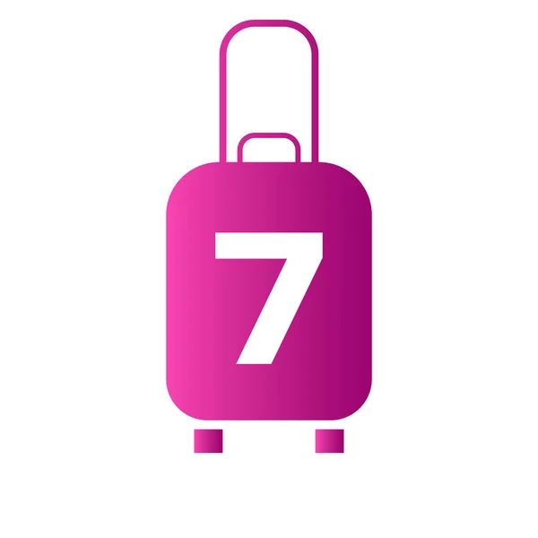 手紙の旅行ロゴ7記号 旅行バッグ休日飛行機でバッグツアーと観光会社のロゴベクトル — ストックベクタ