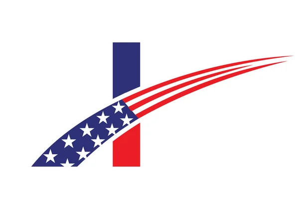 아메리칸 American Logo Business Corporate Company 미국의 사인이다 중국식 고문서 — 스톡 벡터