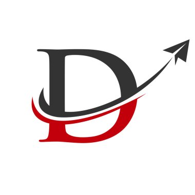 D harfi vektör şablonunda seyahat logosu. D harfi Hava Seyahat Logosu Tasarımı