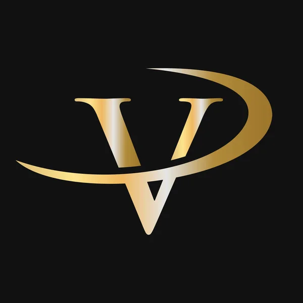 Initial Logo Template Vector Icon Design Buchstabe Logotyp Gold Farbe — Stockvektor