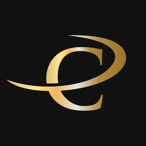 Carta Inicial Logo Template Vector Icon Design Carta Logotipo Ouro — Vetor de Stock