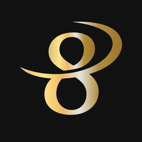 Initiële Brief Logo Template Vector Icon Design Brief Logotype Gouden — Stockvector