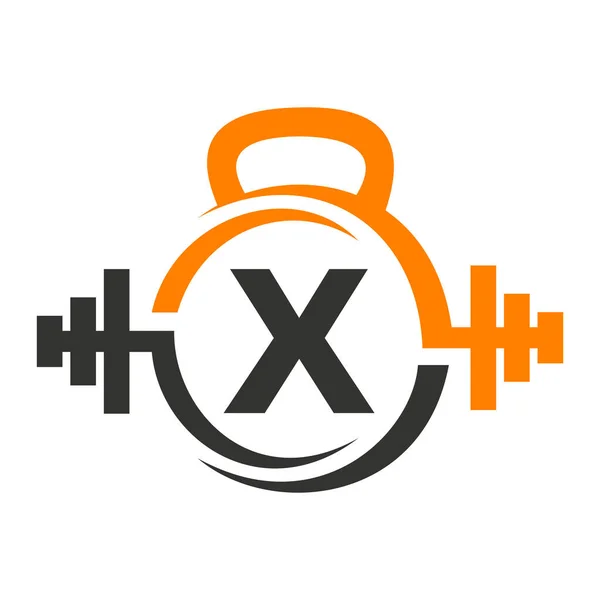 Fitness Logo Auf Buchstabe Fitnessstudio Und Fitness Letter Sign Vector — Stockvektor