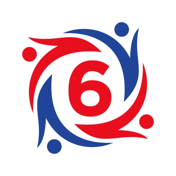 American Charity Logo Auf Letter Sign Unite Teamwork Foundation Symbol — Stockvektor