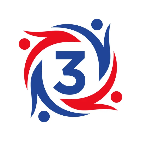Amerykańskie Logo Charytatywne Liście Unite Teamwork Foundation Ikona Organizacja Pielęgnacja — Wektor stockowy