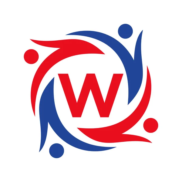 Harfinin Üzerinde Amerikan Yardım Logosu Takım Çalışması Vakfı Ikonu Örgüt — Stok Vektör