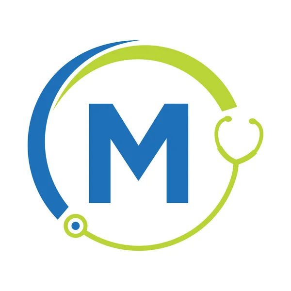 Healthcare Σύμβολο Γιατρός Και Ιατρικό Λογότυπο Στο Γράμμα Πρότυπο Λογότυπο — Διανυσματικό Αρχείο