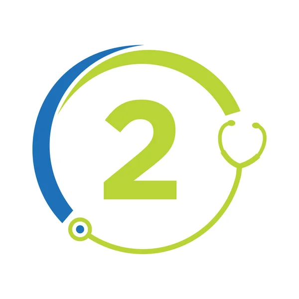 Symbole Des Soins Santé Logo Médical Médecin Sur Modèle Lettre — Image vectorielle