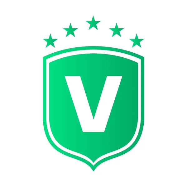 Logo Del Escudo Letra Vector Letra Escudo Seguridad Logotipo Protección — Archivo Imágenes Vectoriales