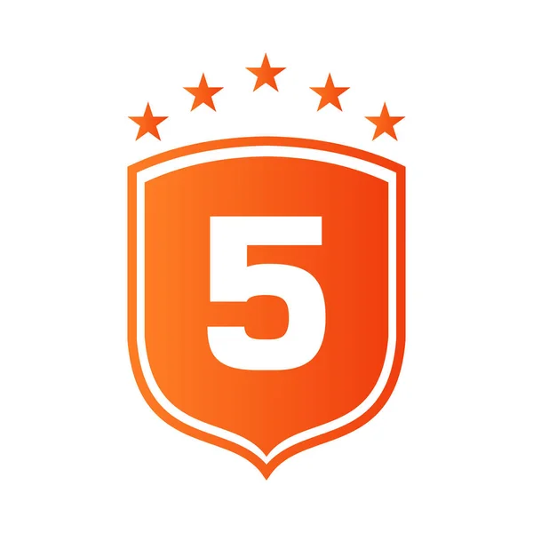 Logo Štítu Vektoru5 Letter Štít Bezpečnostní Logo Ochrana Symbol Vektorové — Stockový vektor