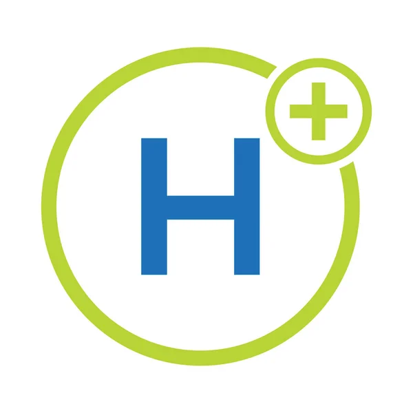 ヘルスケアシンボル医師と医療ロゴは レターHテンプレート上にあります 医師ロゴ — ストックベクタ