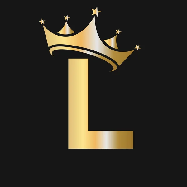 Логотип Crown Логотип Корони Букві Векторний Шаблон Краси Моди Зірки — стоковий вектор