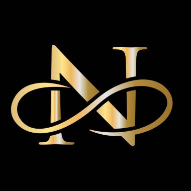 Beauty Letter N Logo Tasarımı. İlk N Harfi Logosu Yaratıcı Modern Tipografi Vektörü Şablonu