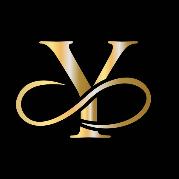 Modern Unik Kreativ Bokstav Logotyp Design Minimalistisk Lyx Monogram Första — Stock vektor