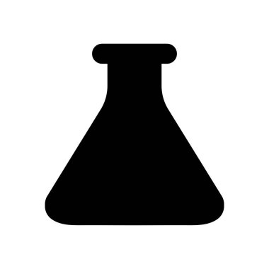 Laboratuvar matarası işareti. Test tübü vektör simgesi düz stili