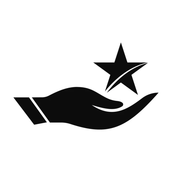 Design Logo Hand Star Logo Del Premio Con Vettore Concetto — Vettoriale Stock