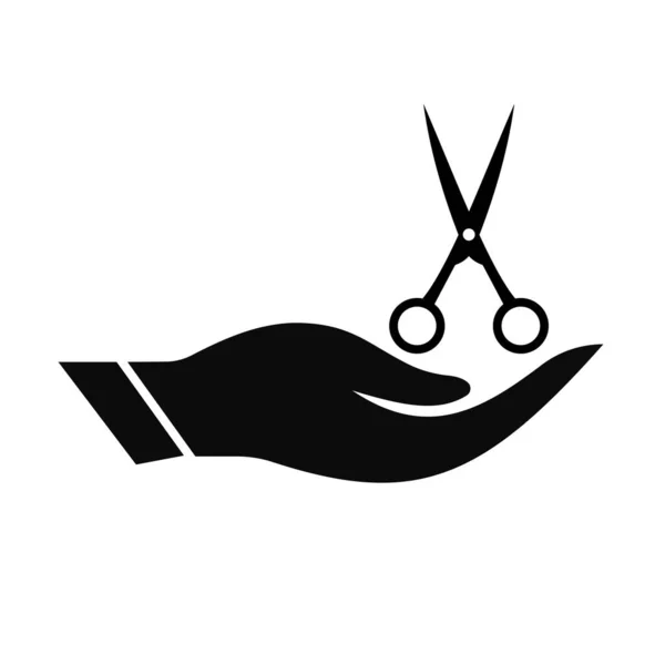 Hand Scissor Logo Design Scissor Logo Hand Concept Vector — Stock Vector