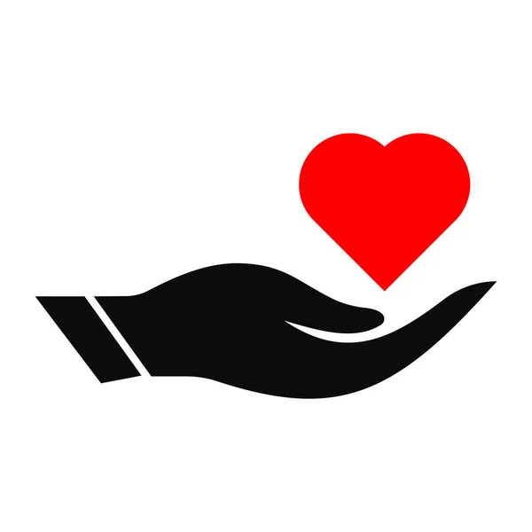 Design Logotipo Hand Love Logotipo Amor Com Vetor Conceito Mão — Vetor de Stock