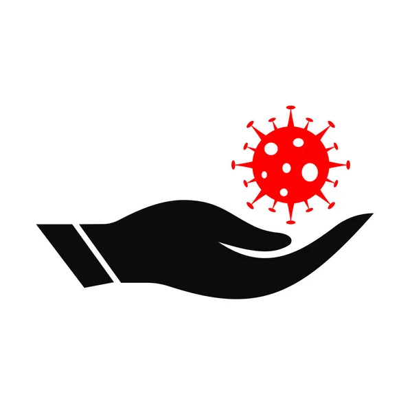 Hand Corona Logo Design Corona Logo Hand Concept Vector Hand — Stock Vector