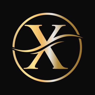 X harfli ilk logo yaratıcı modern tipografi vektör şablonu. Soyut Harf X Logo Tasarımı