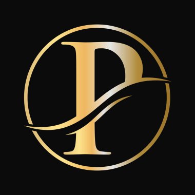 Şirketiniz için şık ve şık bir P logosu tasarımı. P harfi logo tasarımı. Lüks tabelası için P Logotype