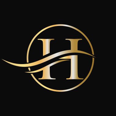 Modern özgün H harfi logo tasarımı, Minimalist H Luxury monogram başlangıç tabanlı vektör simgesi