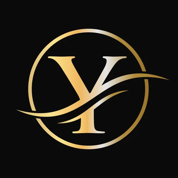 Luxury Initial Letter Golden Gold Color Logo Design Logo Initial — Stockový vektor