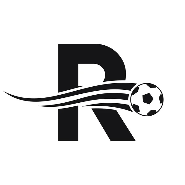 Soccer Football Logo Letter Sign Soccer Club Emblem Concept Football — Stock Vector