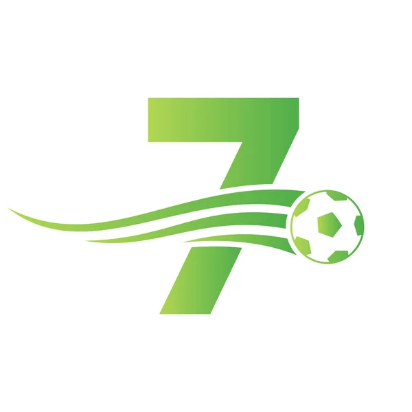 Soccer Football Logo Letter Sign Soccer Club Emblem Concept Football — Stock Vector