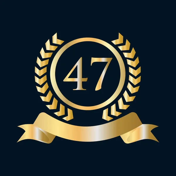 Years Anniversary Celebration Gold Black Template Luxury Style Gold Heraldic — Image vectorielle