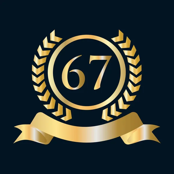 Years Anniversary Celebration Gold Black Template Luxury Style Gold Heraldic — Stockvector