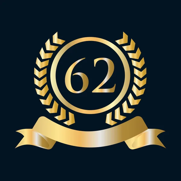 Years Anniversary Celebration Gold Black Template Luxury Style Gold Heraldic — Stockový vektor