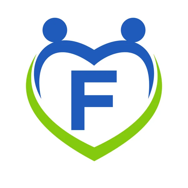 Health Care Sign Letter Template Unity Teamwork Logo Design Charity — Stock vektor