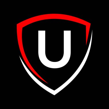 U Vektörü 'nün Kalkan Logosu, Gizlilik Simgesi Güvenli ve Koruma Logosu İşaret Şablonu