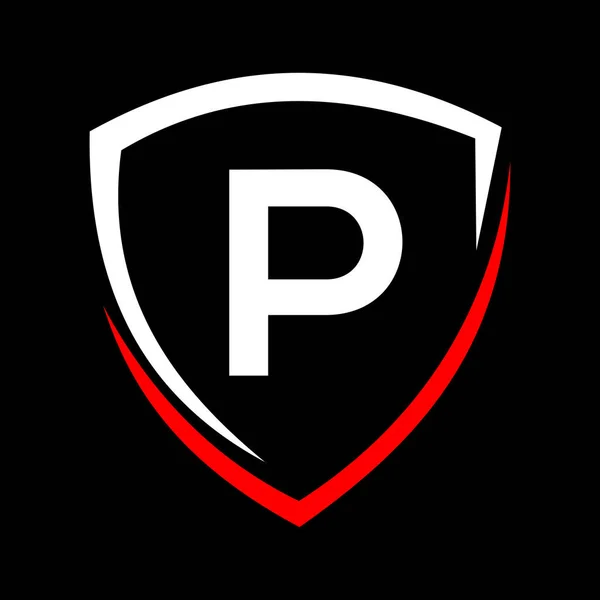 Shield Logo Letter Vector Ícone Privacidade Seguro Proteção Logotype Sign —  Vetores de Stock