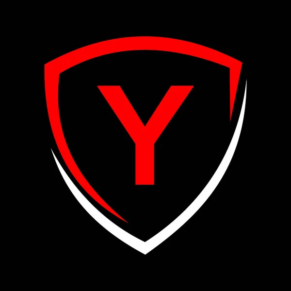 Logo Escudo Letra Vector Icono Privacidad Seguro Protección Logotype Sign — Archivo Imágenes Vectoriales