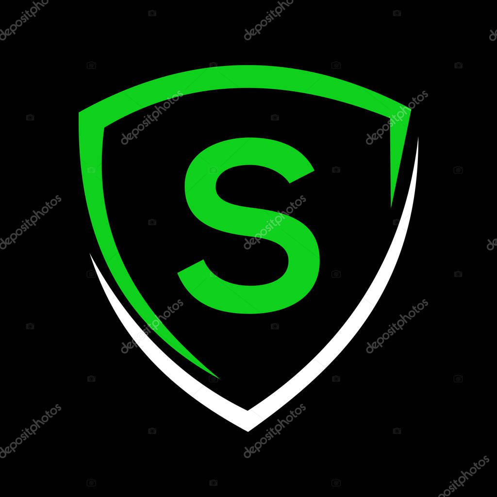 Shield Logo On Letter S Vector, Privacy icon Safe and Protection Logotype Sign Template
