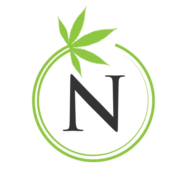 Cannabis Marihuana Logo Auf Buchstabe Konzept Für Gesundheit Und Medizinische — Stockvektor