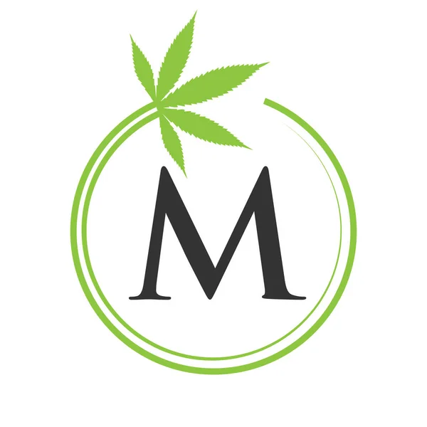 Cannabis Marijuana Logo Carta Conceito Para Saúde Terapia Médica Marijuana — Vetor de Stock