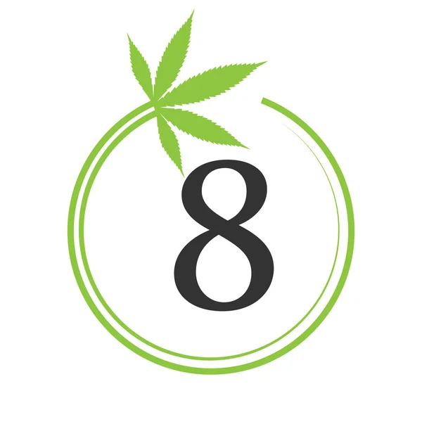 Cannabis Marihuana Logo Auf Buchstabe Konzept Für Gesundheit Und Medizinische — Stockvektor