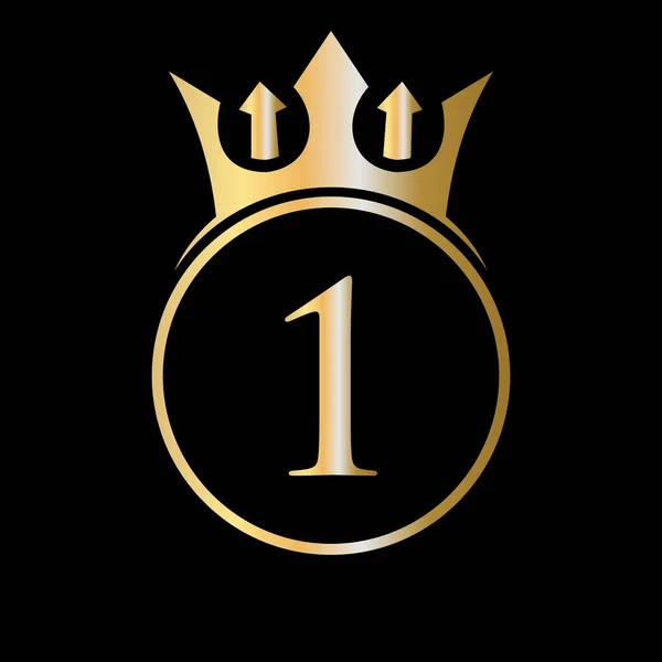 Logotipo Carta Luxo Crown Logotipo Coroa Carta Modelo Vetor Para — Vetor de Stock