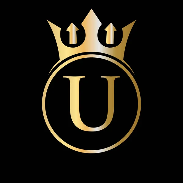 Luksusowy List Crown Logo Logo Korony Litera Wektor Szablon Dla — Wektor stockowy