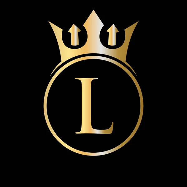 Luxury Letter Crown Логотип Короны Букве Векторный Шаблон Красоты Моды — стоковый вектор