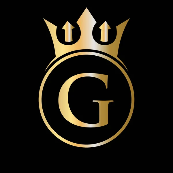 Logo Luxury Letter Crown Logo Della Corona Sulla Lettera Modello — Vettoriale Stock